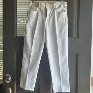 Classic White Women's Jeans High Waist Straight Leg Size 8 Ella Moss